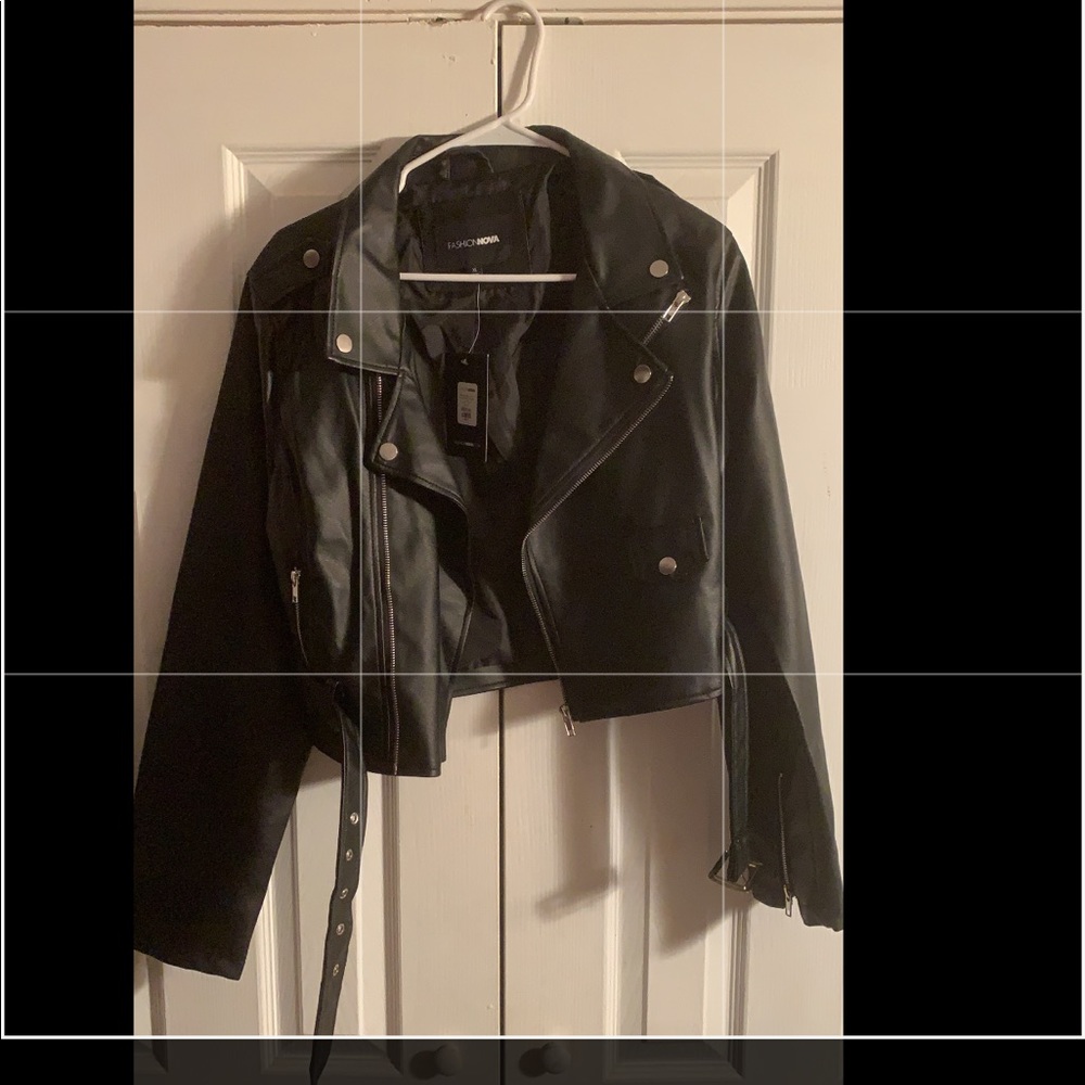 Black  faux leather jacket